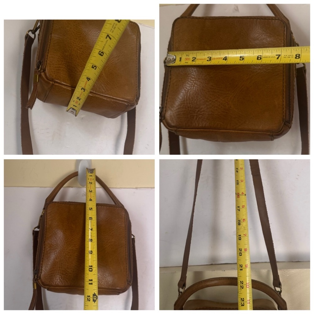 Madewell Leather Square Satchel Bag Shoulder Crossbody Zip Satchel Minimalist - Picture 16 of 16